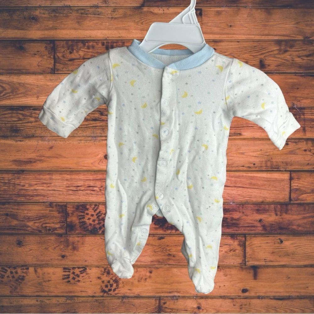 5 for $25🔥Newborn Baby Starter's Moon & Stars Print Footie Pajama Jumpsuit‎